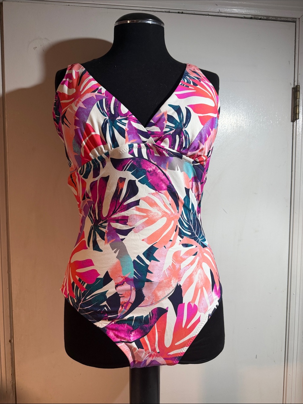 Tropical Pink & Purple Surplice Bodysuit